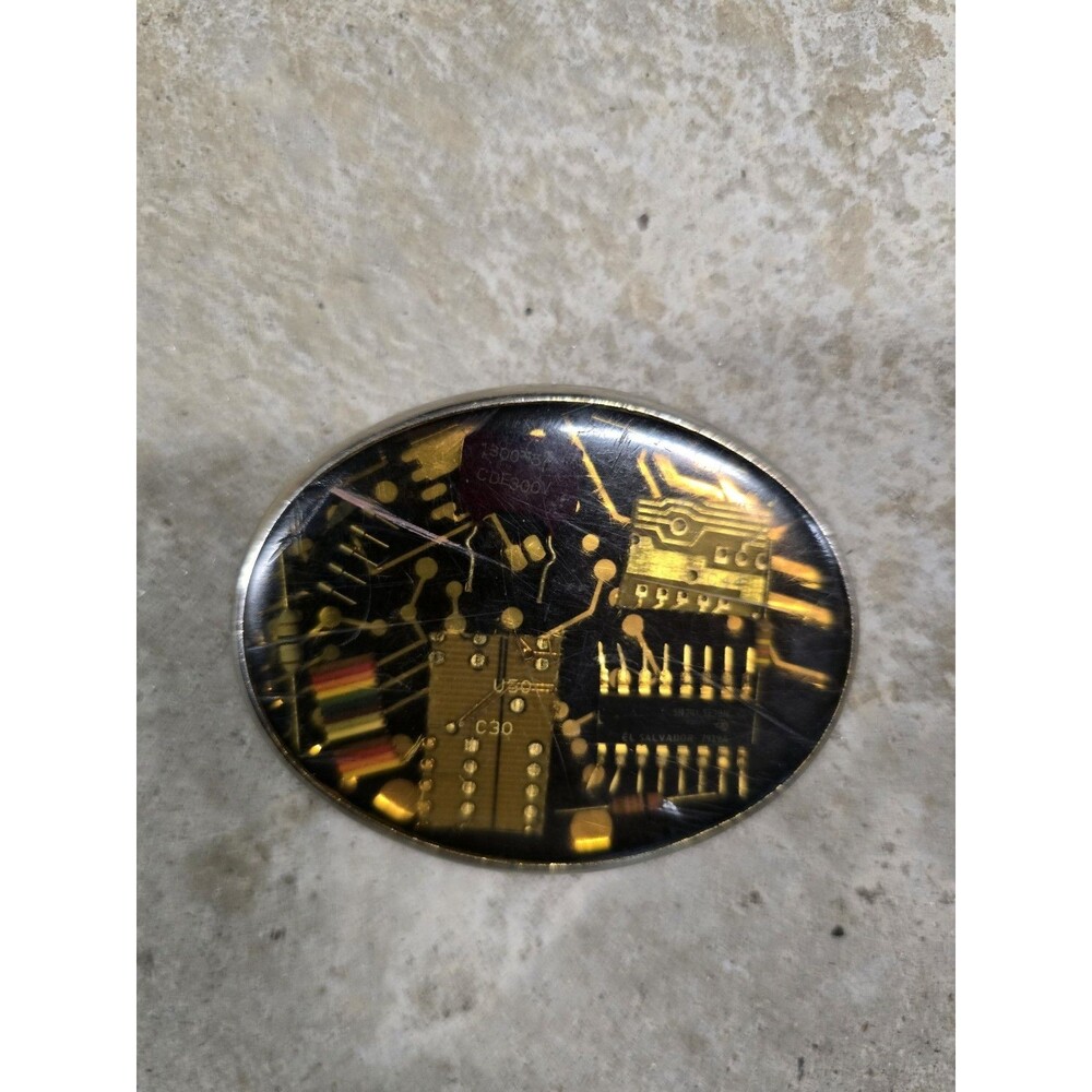 Computer Chip IT Tech Cool Geek Nerd Geekery Gift 1980s Vintage Belt Buckle